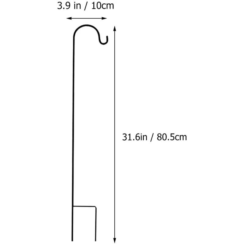 2X Shepherd Hooks Rust Resistant Garden Stake Outdoor Metal Plant Stand Hanger Bird Feeder Pole 80.5X10x1cm