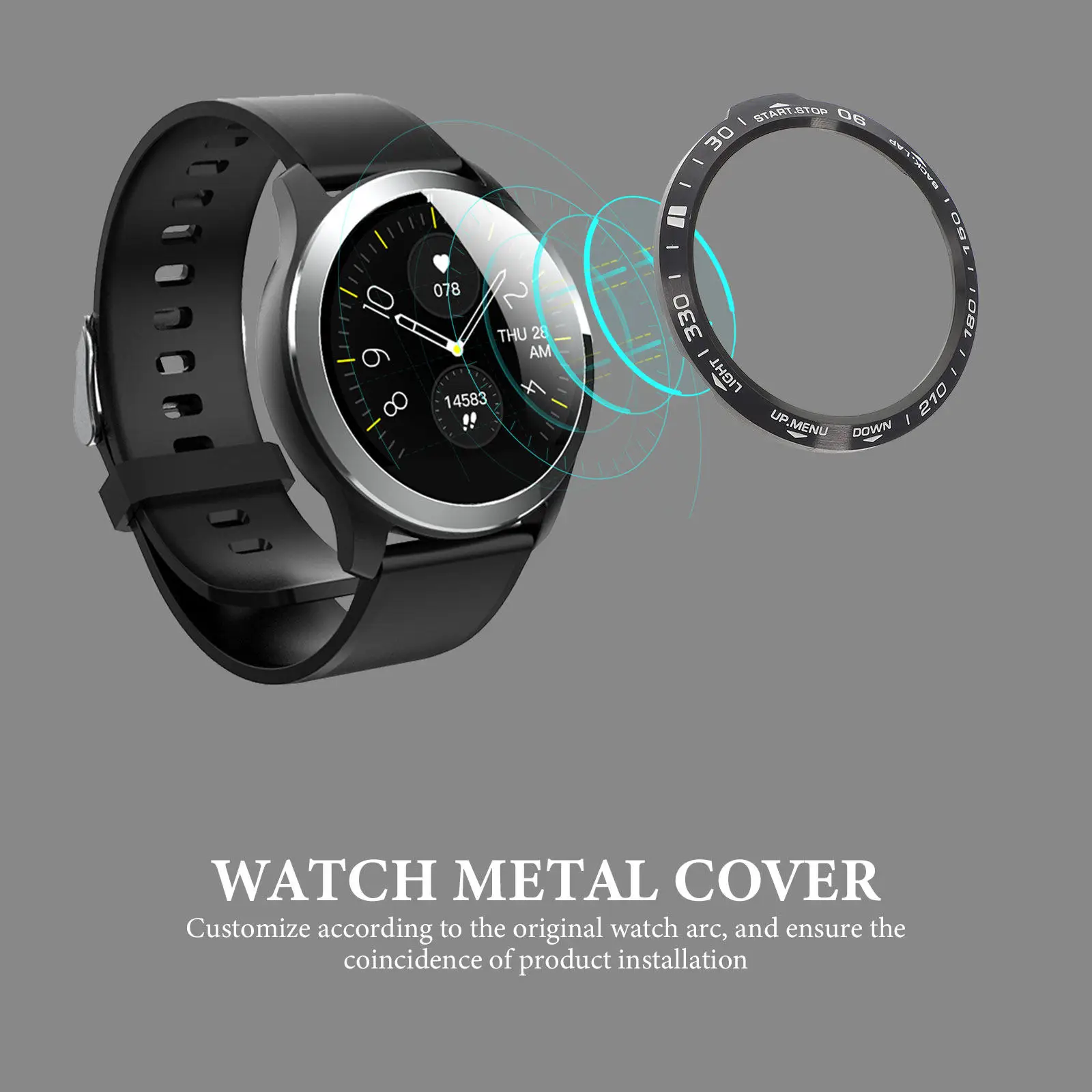 

1Pcs Stainless Steel Watch Bezel Ring for 6X Ultra Lightweight Dust Proof Friction Resistant Metal Watch Cover