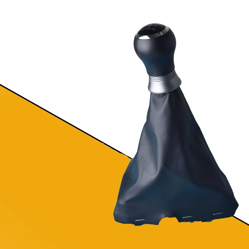 For 2013-2001 Models Gear Shift Knob Black Premium Leather Material 5-gear Configuration Built-in Dust Protection