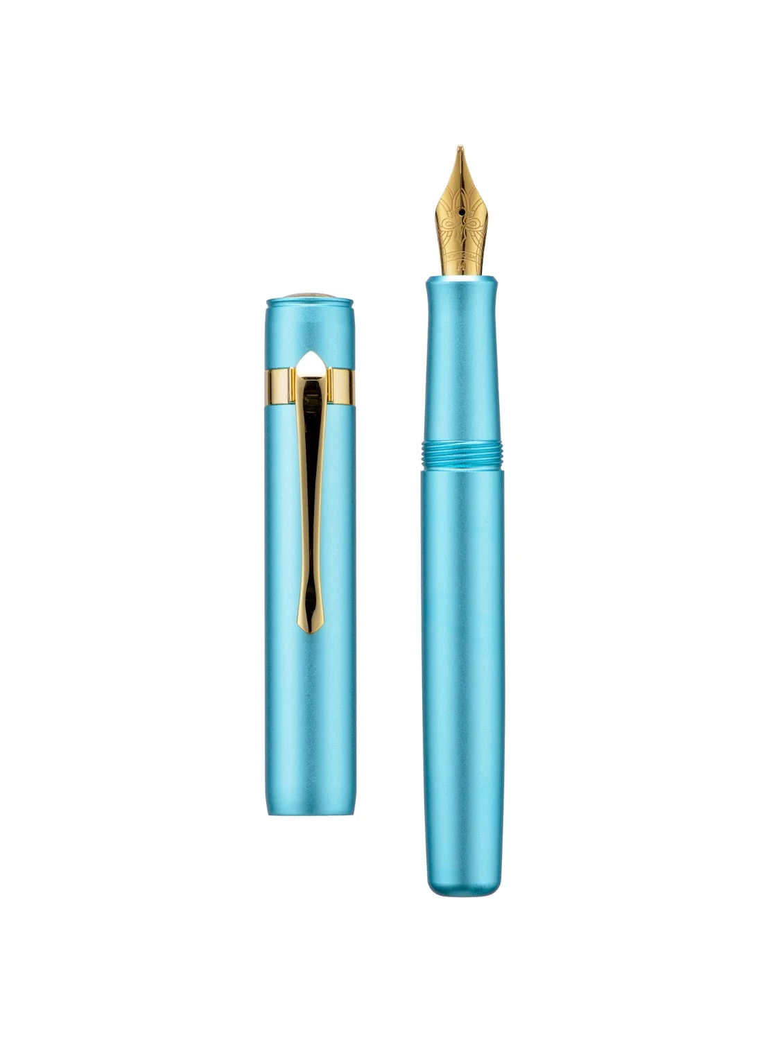 Pióro wieczne Sky Blue Hongdian M2, stop aluminium, limitowana edycja, możliwość personalizacji koloru, stalówka EF/F/M/Bent/Long Knife, krótkie pióro do pisania, kieszonkowe. — zdjęcie produktu 7