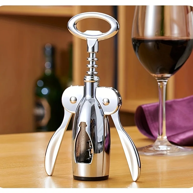 Stainless Steel Wine Opener Multi-functional Wing Corkscrew Bottle Opener for Wine & Beer