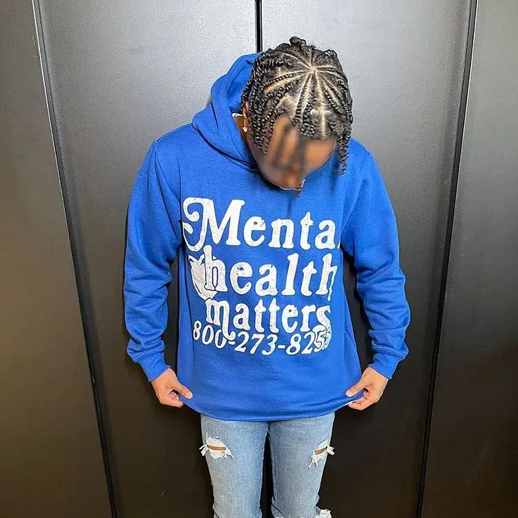 Retro Mental Mental Health Matters Print Hoodies Women Men Streetwear High Street Harajuku Oversized Sweatshirt Goth Y2k Hoodie