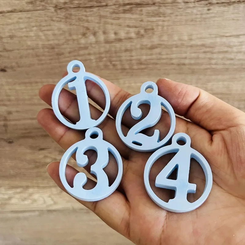 Christmas Advent Silicone Mold Number 1 2 3 4 Pendant Casting Molds Advent Pendant Candle Weekly Tag Concrete Cement Mould