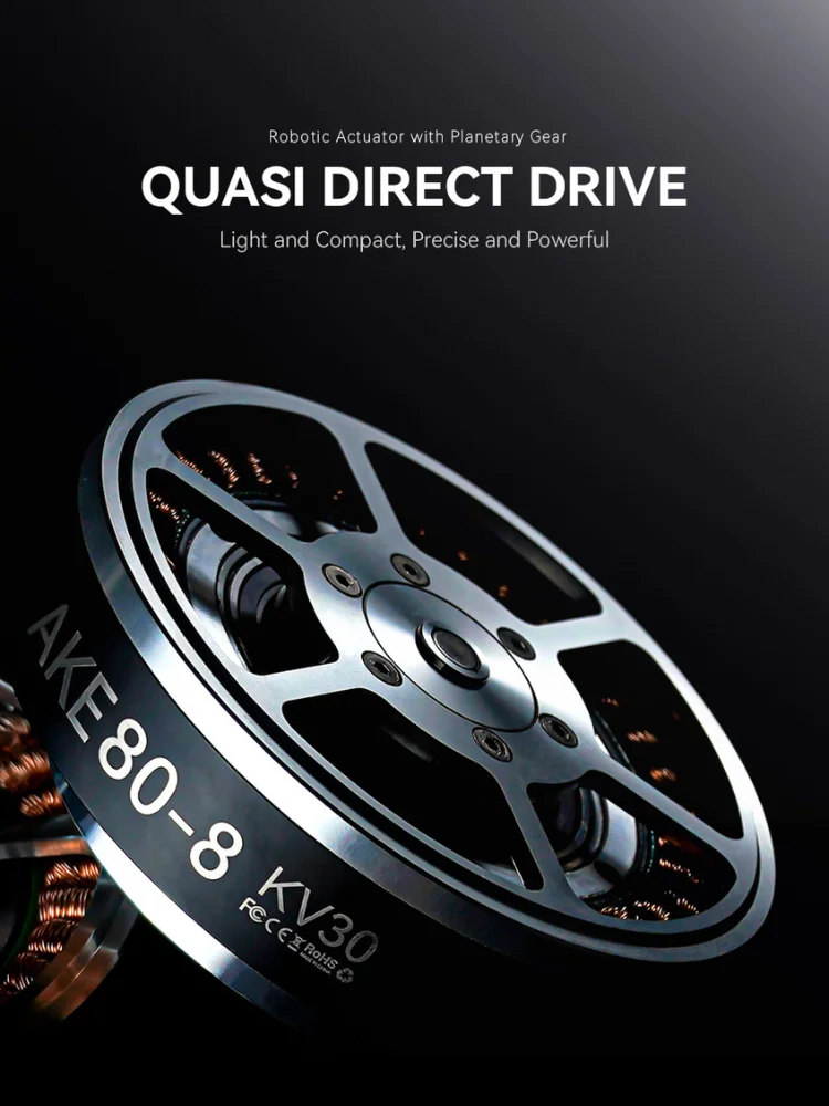 CubeMars AKE80-8 KV30 Low Backlash ≤9arcmin Robot Motor Manufacturer Customizable Planetary Gearbox Biped Quadruped Robots