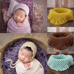 Newborn Photo Shooting Blankets Props Baby Posing Mohair Crochet Knitting Square Backdrops Cushion Photography Mats Accessories