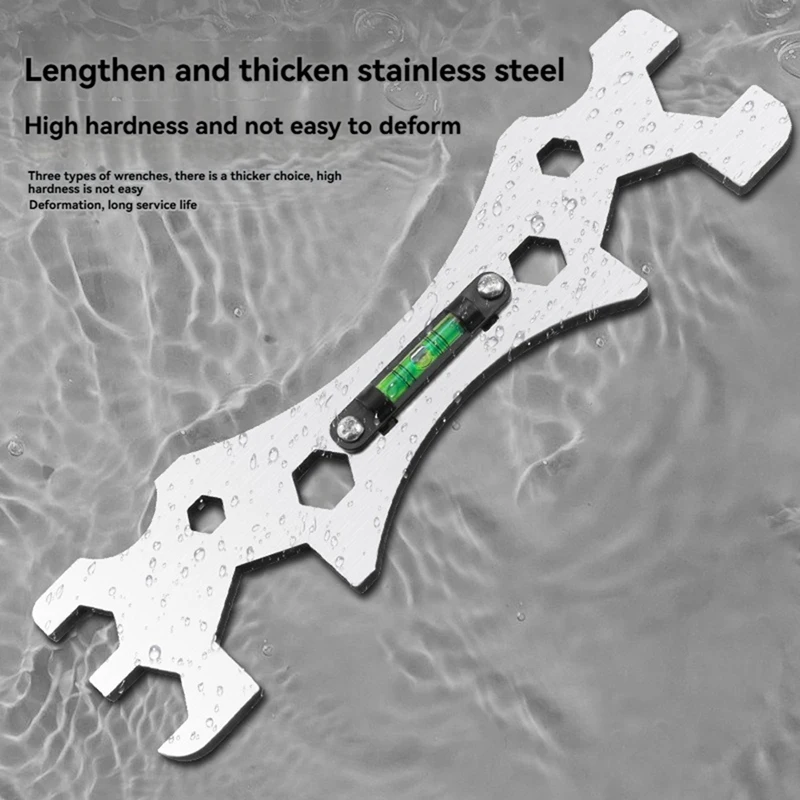 Special Wrench Tools Shower Faucet Installation Bathroom Multifunctional Level Wrench Ruler Distance Measuring Tool-Fishing Stor