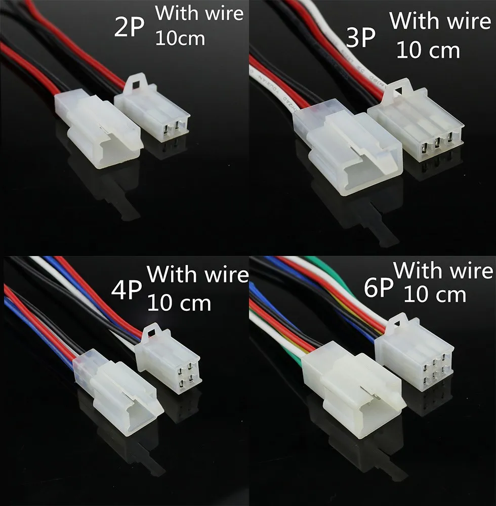 10cm wire 2.8mm 2/3/4/6/9 pin Automotive 2.8 Electrical wire Connector Male Female cable terminal plug Kits Motorcycle ebike car