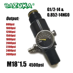 Válvula reguladora de tanque de aire comprimido, botella cilíndrica de buceo, presión de salida de 800psi a 3000psi, 4500PSI, M18 x 1,5