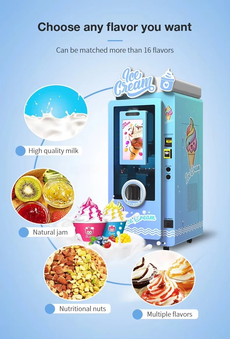 تصميم آلة بيع الآيس كريم السياحية مع وظيفة SDK للبيع
