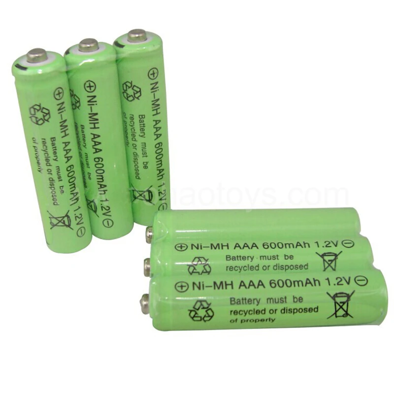 10PCS 1.2v 600mAh AAA remote control toy rechargeable NI-MH rechargeable battery