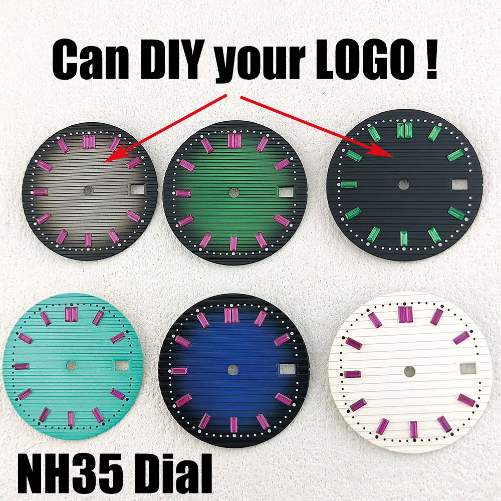 

29.8mm NH35 dial, artificial gemstone timepiece, suitable for NH35 movement, dial replacement