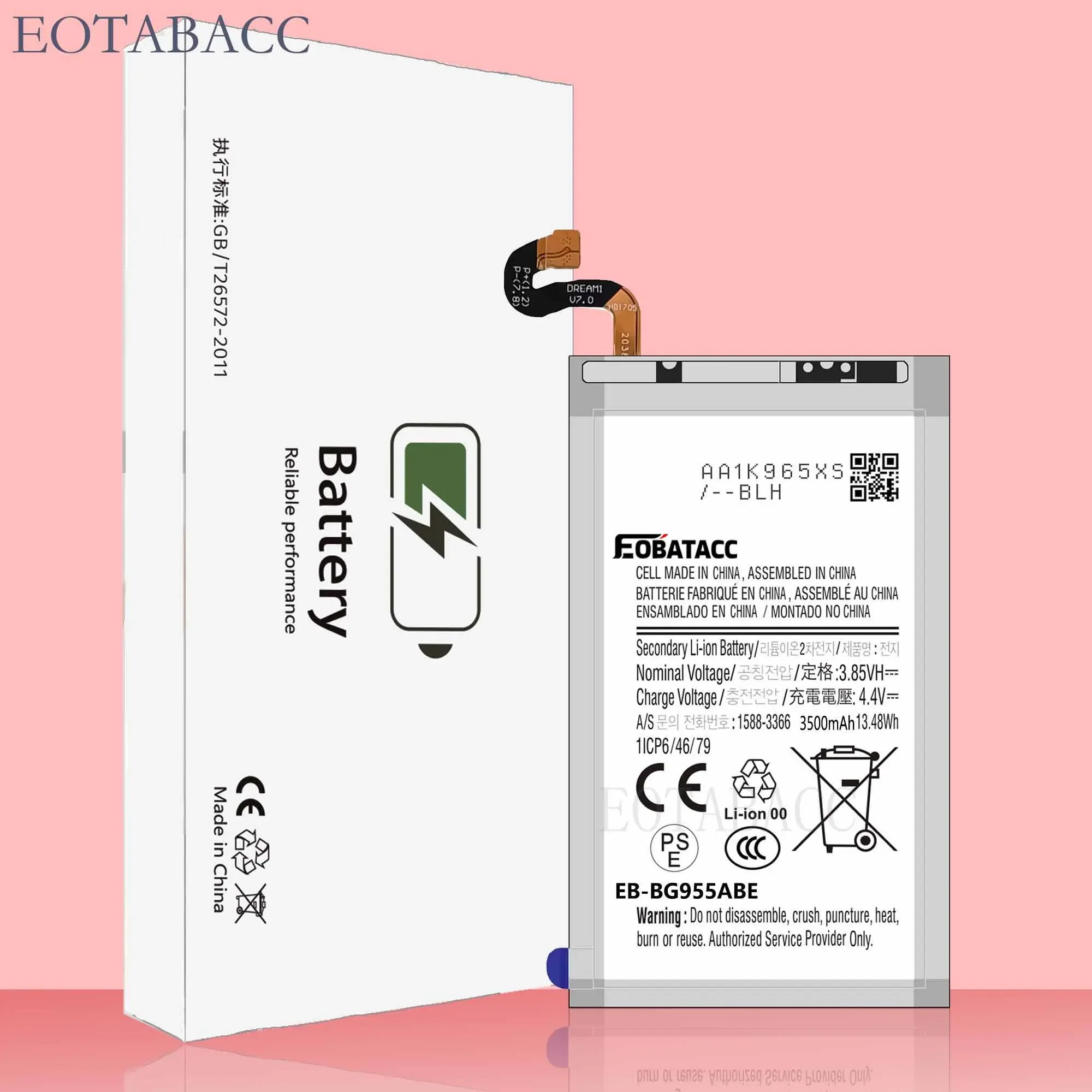 2025 YEAREOTABACC 100% New High Quanlity Battery EB-BG955ABE For Samsung S8 PLUS/S8+/ G955FD G9550 /S8+ 2018Battery +Tools