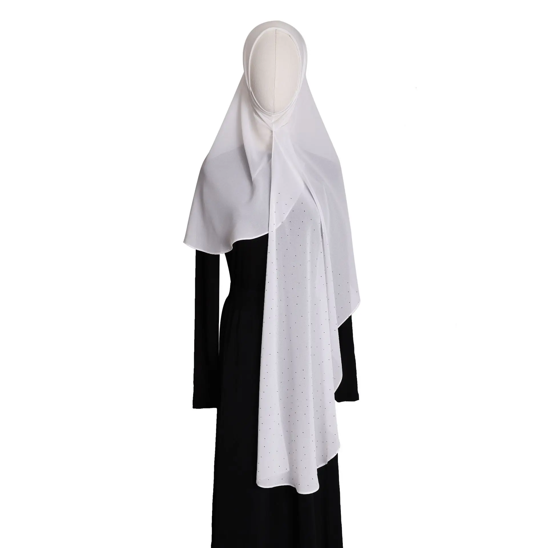 

Muslim Chiffon Instant Hijab Scarf Woman Bonnet Shawl Long Head Wrap Prayer Turban Headband Amira Headscarf Pull On Niqab Nikab