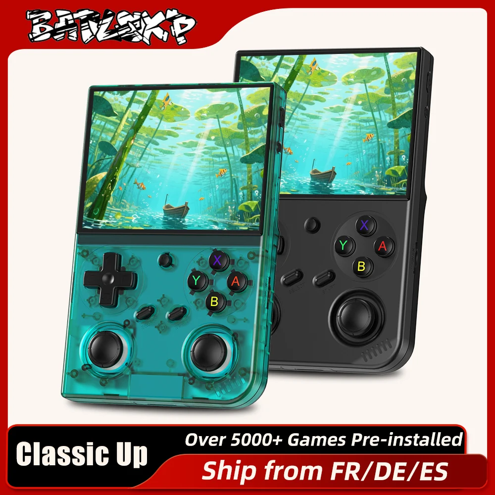 Consola de juegos portátil BATLEXP Classic Up Retro con pantalla IPS de 3,5 pulgadas, con tarjeta TF de 64G, 4353 juegos preinstalados, compatible con WiFi 5G, Bluetooth, HDMI y salida de TV
