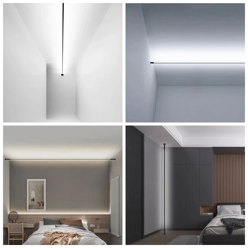 Imagem -04 - Modern Minimalista Linear Wall Lamp Led Skyline Sconce Preto e Branco Bar Strip Luminárias para Cabeceira Sala de Reunião e Hall