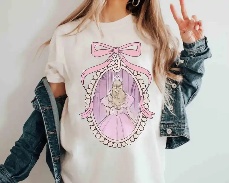 قميص زوجين مستوحى من الفيلم الشريرة باللونين الوردي والأخضر تم تغييرها لقميص جيد، قميص ساحر أوز، تي شيرت هدايا عيد ميلاد الفتيات الشريرة