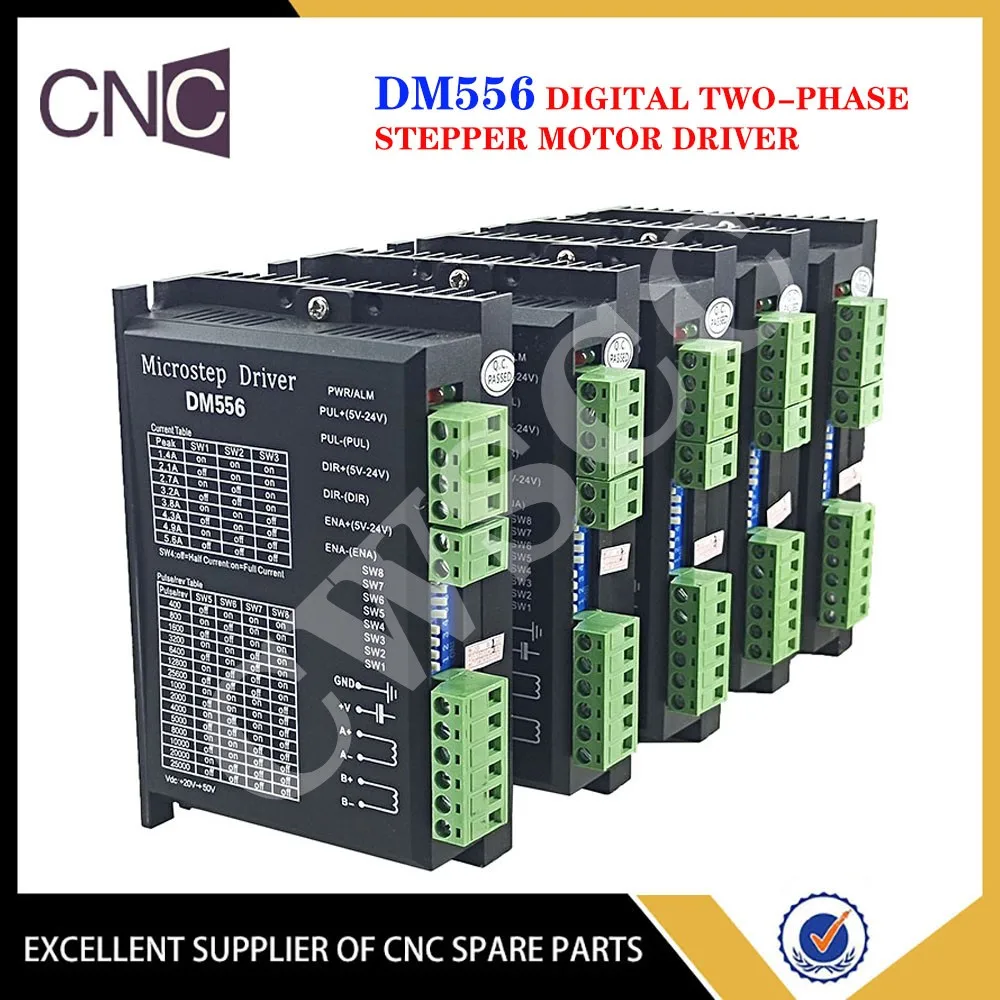 

5PCS Stepper Motor Controller DM556 Cnc Controlle Nema17 Nema23 Motor Driver 128 Subdivision Dc 18-48V 5.6A For 42 57 86 Motor