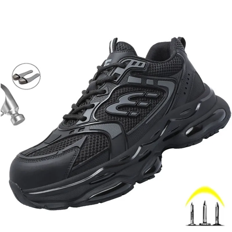 Fashion New anti-smash men labor protection shoes indestructible lightweight safety work boots puncture-proof male footwear