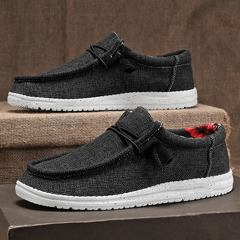 Brand Men Casual Shoes Fashion Denim Canvas Shoes Breathable Men's Walking Flat Shoes Outdoor Light Men's Shoes Vulcanize Shoes