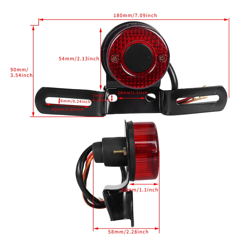 12V Halogen Moto Rear Lights Motorcycle Tail Brake Stop Light Cafe Racer For Chopper Bobber Motorbike Accessories view 5