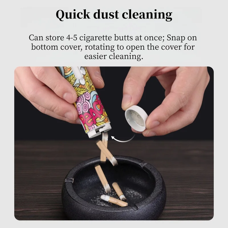 

Portable Environmentally Friendly Car Ashtray with Cigarette Holder, a Creative No Falling Ash Artifact in Multi-Colors for Smok