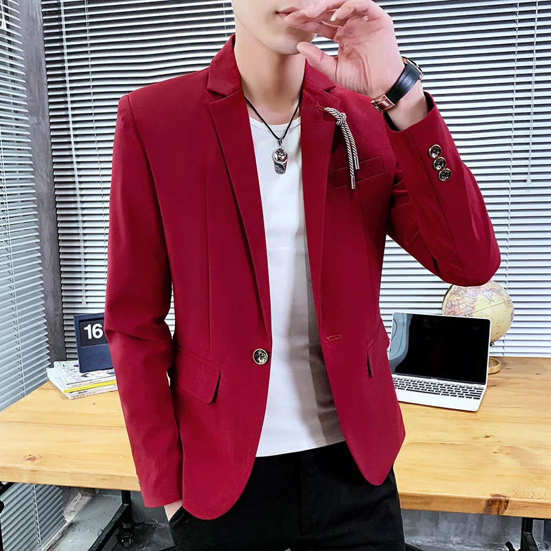 new casual suit men's suit coat senior sense Korean version of plankton handsome thin spring and autumn small suit single top