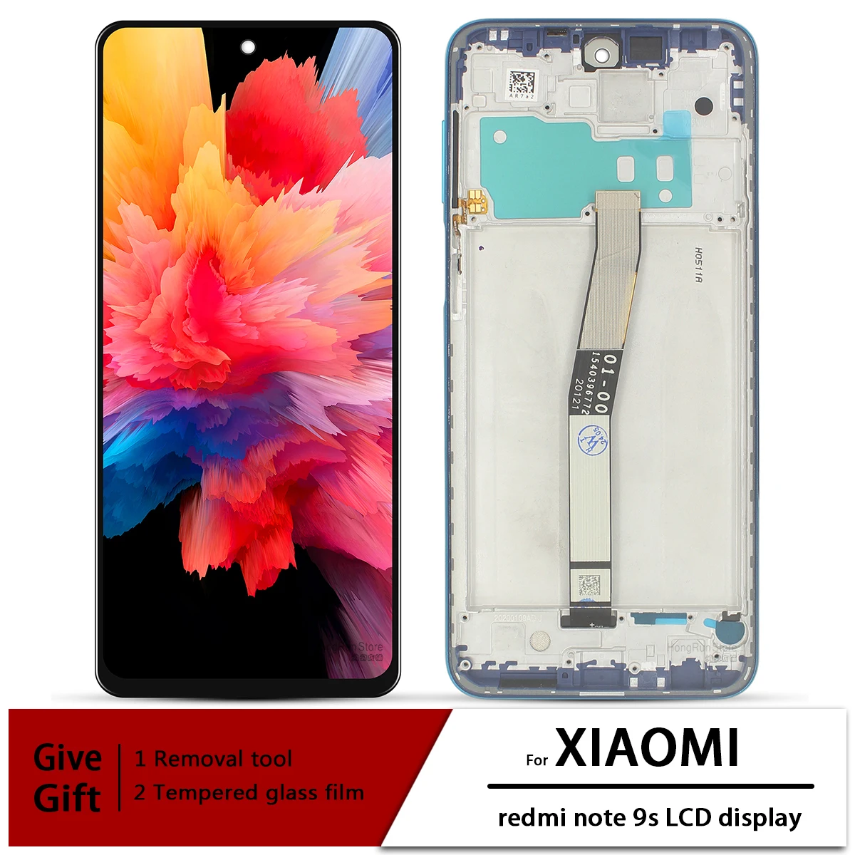 

Original For 6.67 inch Xiaomi Redmi Note 9S LCD Display Screen Touch Digitizer Assembly For Redmi Note 9 Pro With Frame