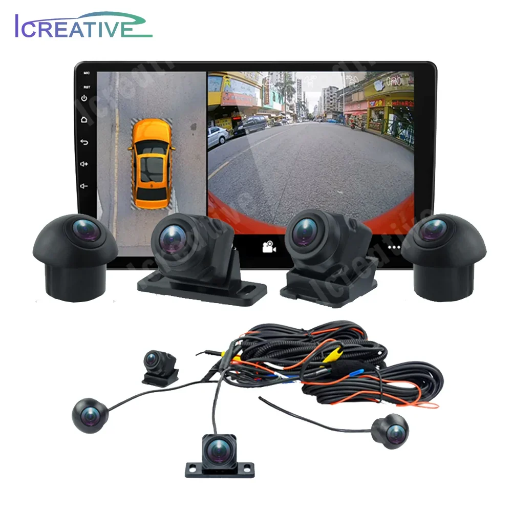 360° Panoramic Camera For P9 T10 T13 Car Radio 1080P HD Rear Front Left Right 3D Surround Accessories Plug and Play Bird Eye