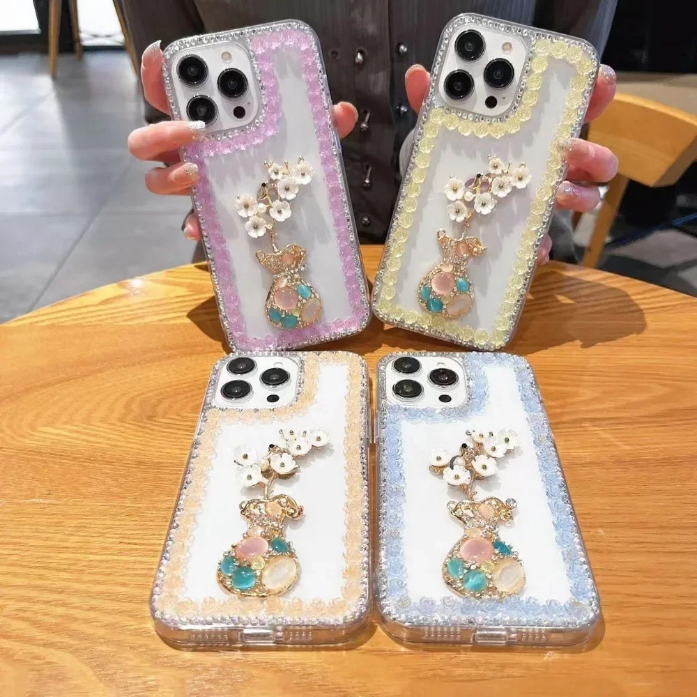 Luxury Wine Bottle Bling Crystal Butterfly Diamond Case Cover For iphone 15Pro 14Plus 13 Pro 12 Mini 11Pro MAX XSMAX XR 16 PLUS