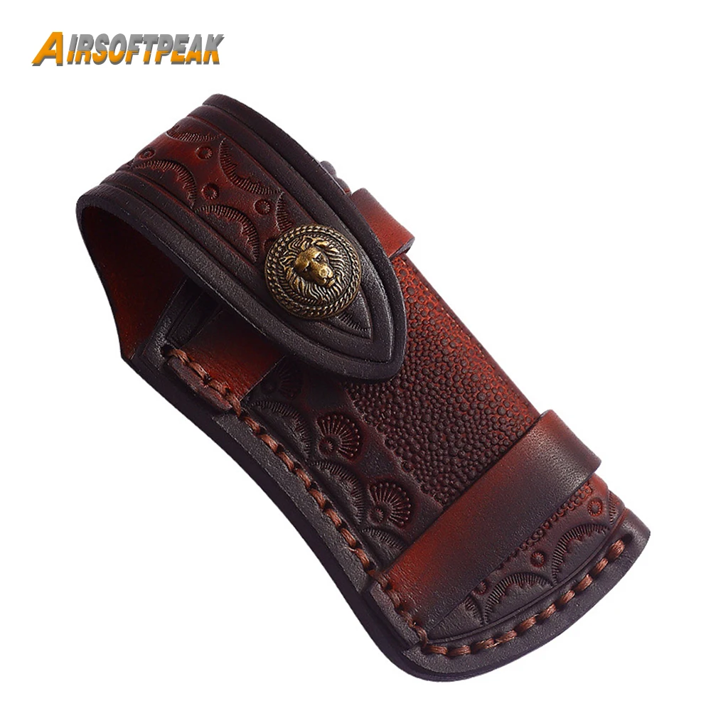 

Knife Sheath Holster Leather Knife Holder Pouch Small Tools Bag Folding Knife Pocket Belt Loop Case for Outdoor Hunting Camping