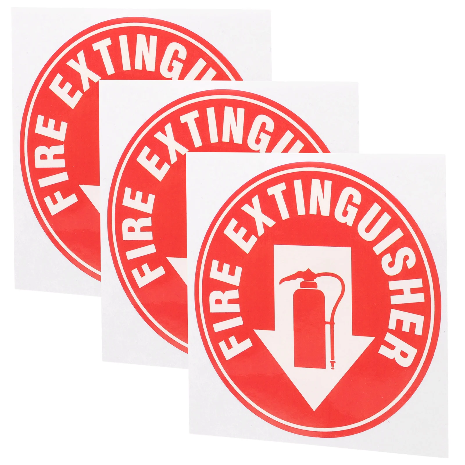 

3 Pcs Fire Extinguisher Sticker Sign for Safety Decal Office The Round Self Adhesive Pet