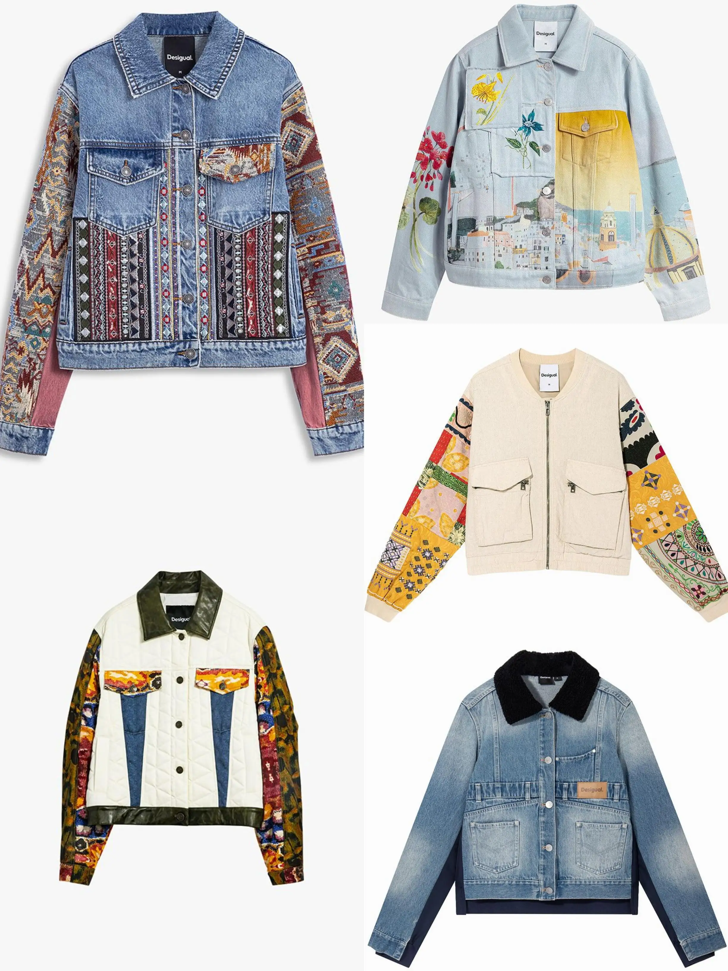 Foreign Trade Original Order 2026 New Product Embroidery Printing Splicing Decoration Women's Coat