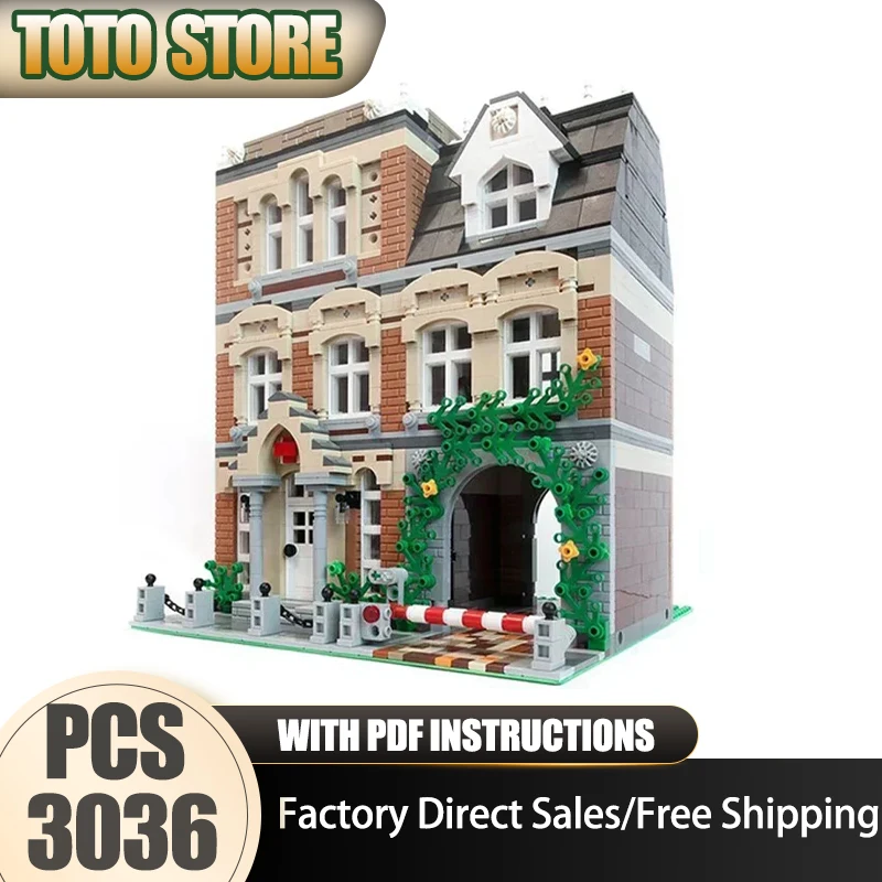 Moc Building Block BrickAtive Town Hospital Store Model Technology Brick DIY Assembly Modular City Street View Toy For