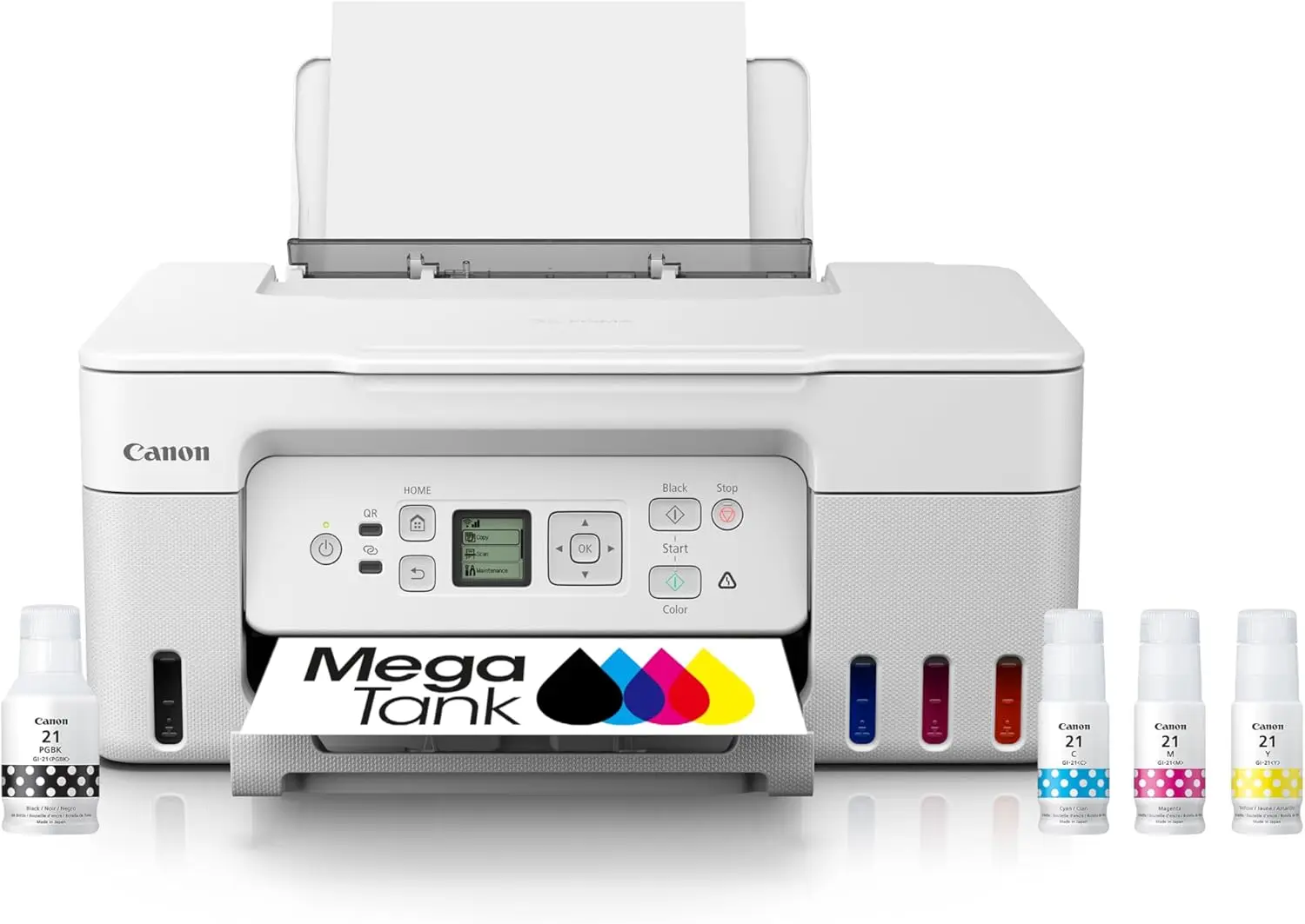 MegaTank G3270 All-in-One Wireless Inkjet Printer. for Home Use, Print, Scan and Copy,White