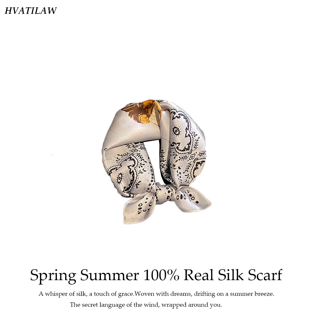 

New 100% Real Silk Scarf Fashion Cartoon Print Foulard Lady Bandana Scarves 2026 Women Beach Hijab Shawl Wrap Square Neckerchief