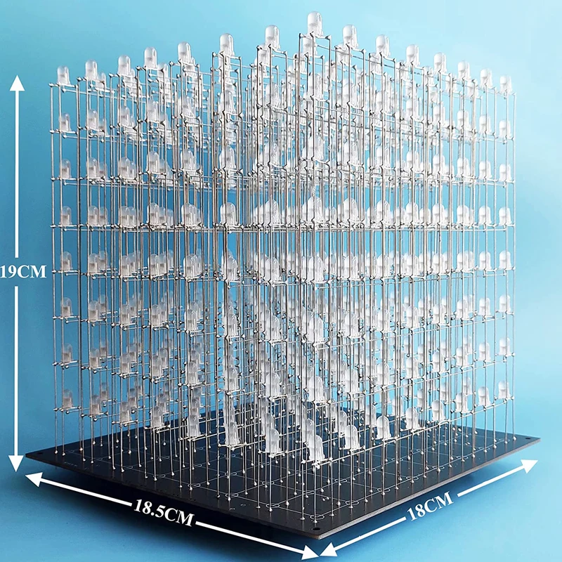 Набор светодиодных кубиков, набор для электроники «сделай сам», 8x8x8, мини-светодиодный строительный кубик, комплект для пайки своими руками