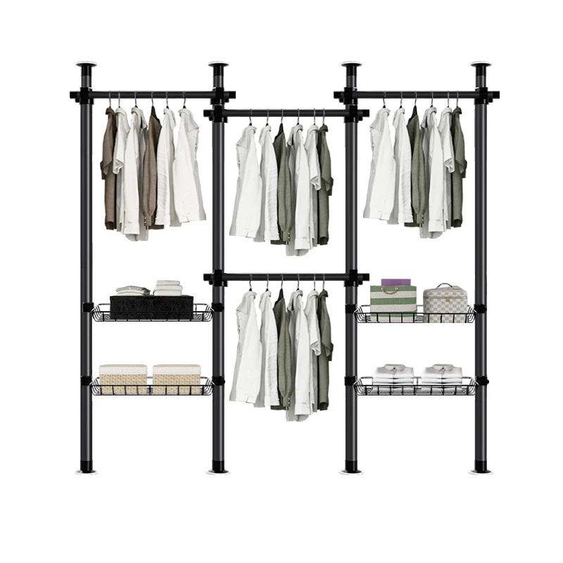 Good Price Factory Customized Simple Bedroom Closet Carbon Steel Balcony Folding Clothes Drying Rack Kids Portable Wardrobe