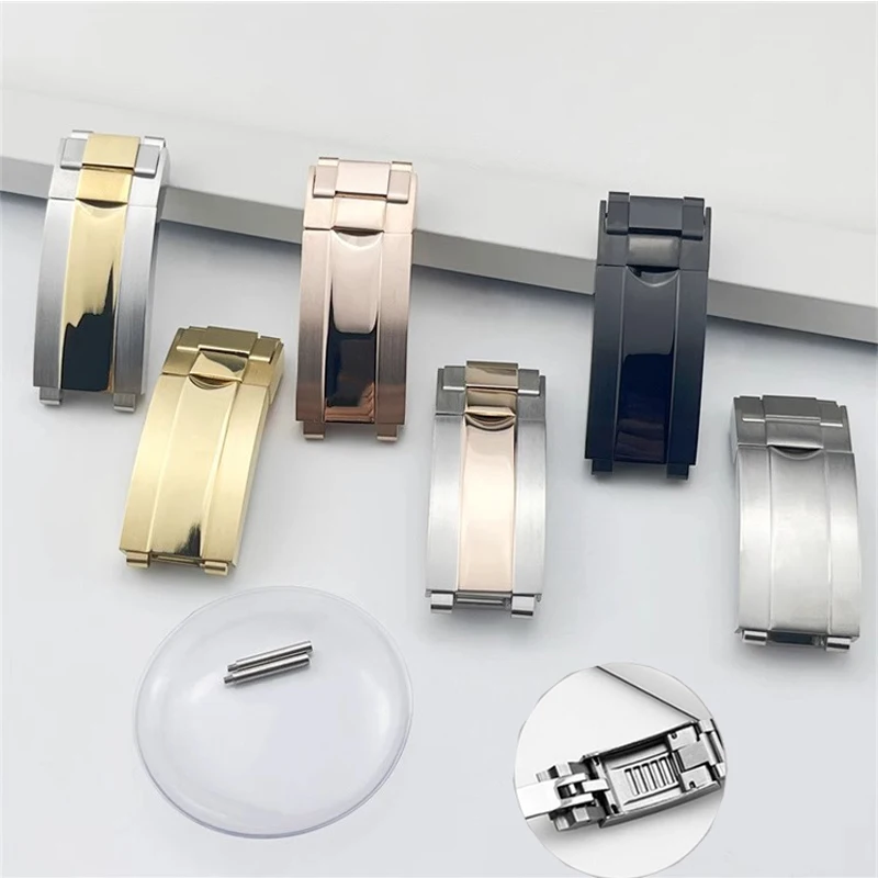 

16*9mm Stainless steel Slider lock Watch Clasp For Rolex SUBMARINER GMT Yacht-Master Fine-tuning Pull Button Buckle With tools