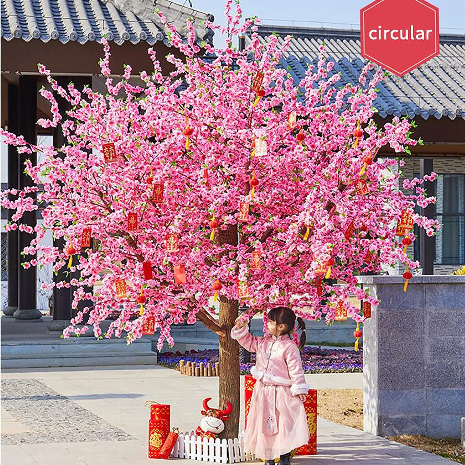 

Artificial Peach Tree Large Artificial Cherry Blossom TreeOutdoor Wishing Peach Tree Wedding Hotel Christmas Home Decoration
