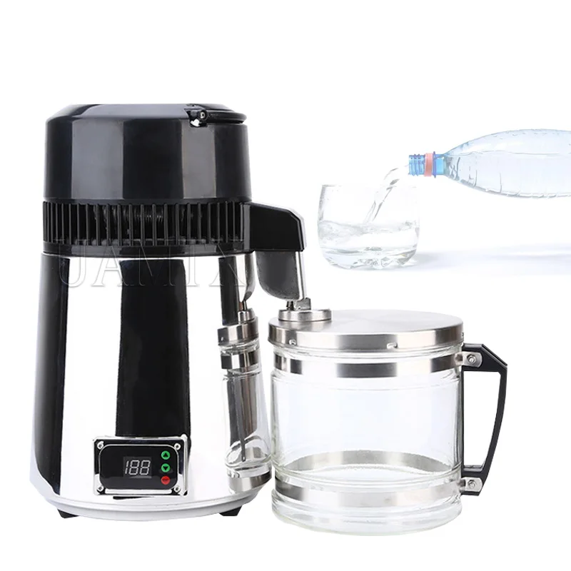 

4L Water Distiller 750W Stainless Steel With Bottle Food-Grade Outlet Glass Container Water Distiller Machine 110V