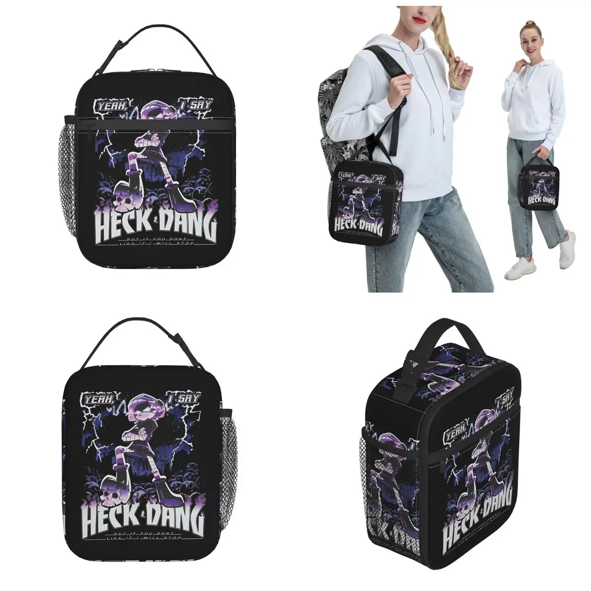 Insulated Lunch Bag UZi Murder Drones Cartoon Animation Product Lunch Container INS Trendy Cooler Thermal Bento Box For School