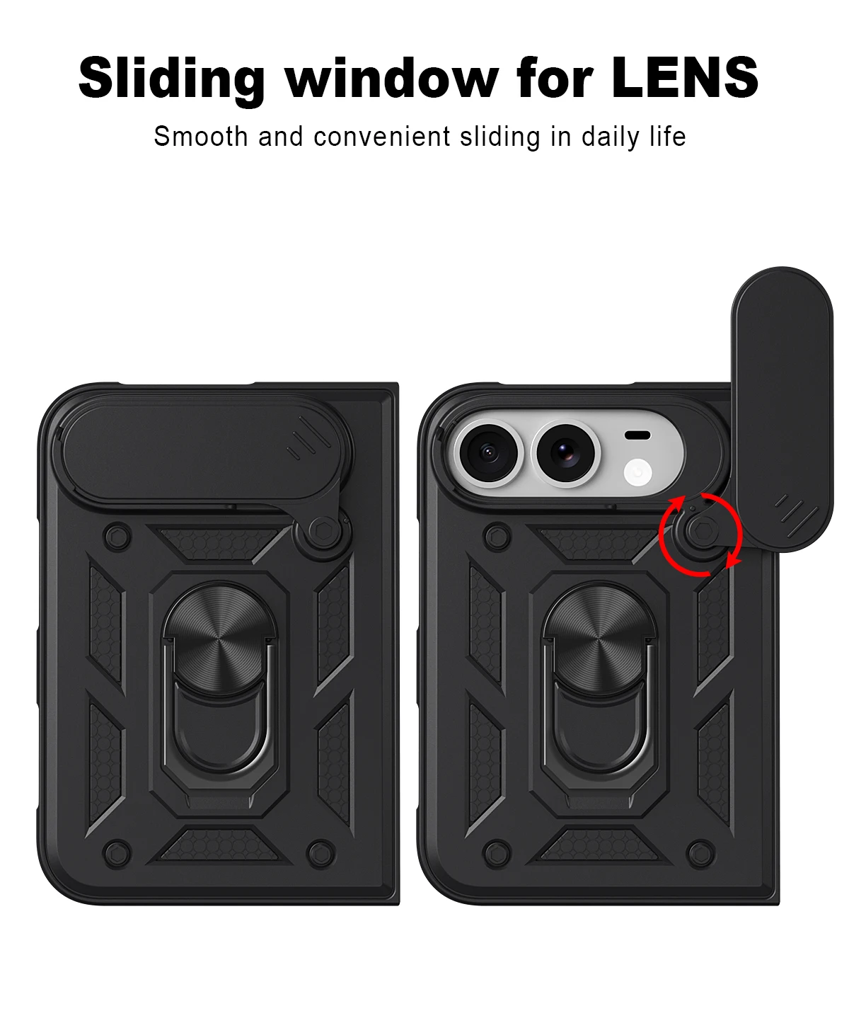 Coque de protection pour iPhone Duo, avec support rotatif de type armure militaire, pour Apple iPhone Duo, protection antichoc pour la caméra, coque rigide à rabat. ﻿
