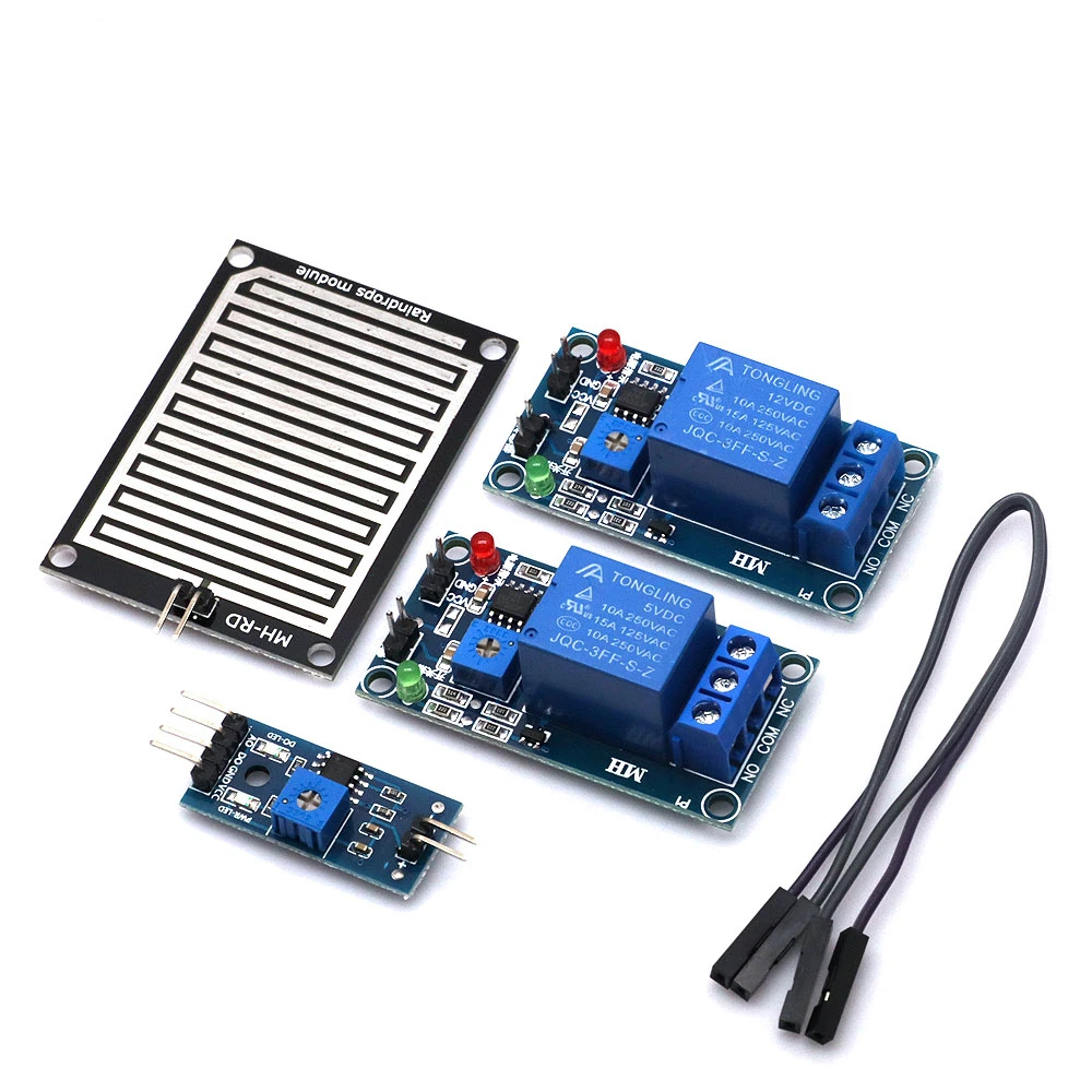 Snow/Raindrops Detection Sensor Module Rain Weather Module Humidity For Arduino DIY Kit 5V/12V Relay Control Module