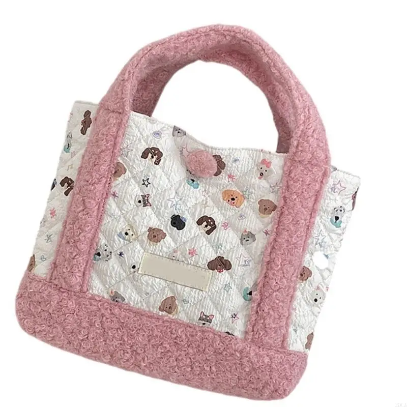 

Women Daily Bag Cartoon Bear Top Handle Bag Fashion Handbag All-matching Shopping Bag Lovely Animal Commuting Bag 20CA