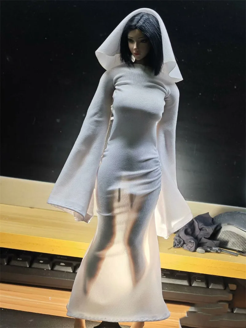 In Stock 1/6 Scale Sexy Tight Fitting Design Temperament Solid Color Long Skirt Fit 12inch Action Figure Model Toys