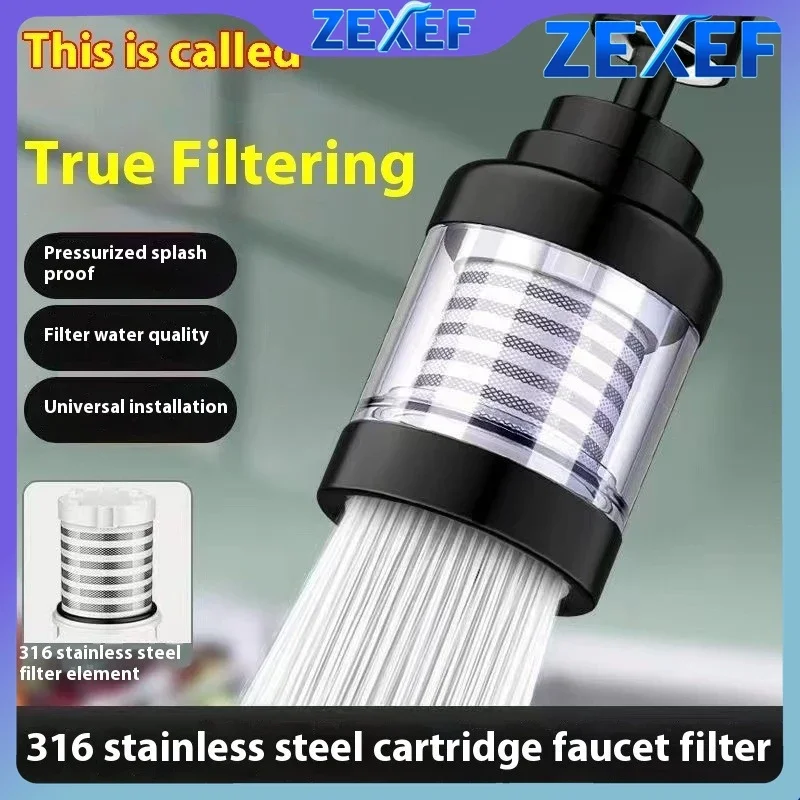 

ZEXEF 360° Faucet Water Filters Practical Stainless Adjustable Steel Filter Easy Installation Bathroom Faucet Shower Filter