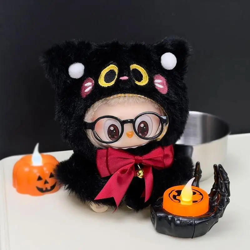 For labubu Halloween pumpkin doll costume cute black cat vinyl doll dress up clothes no doll