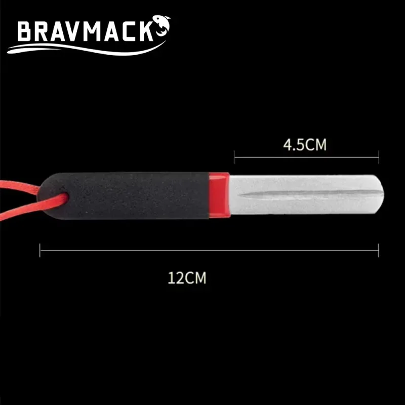BRAVMACK 1 قطعة المحمولة مزدوجة الأخدود الصيد هوك مبراة أداة في الهواء الطلق طحن شحذ معدات صيد الأسماك شحذ الجهاز #5