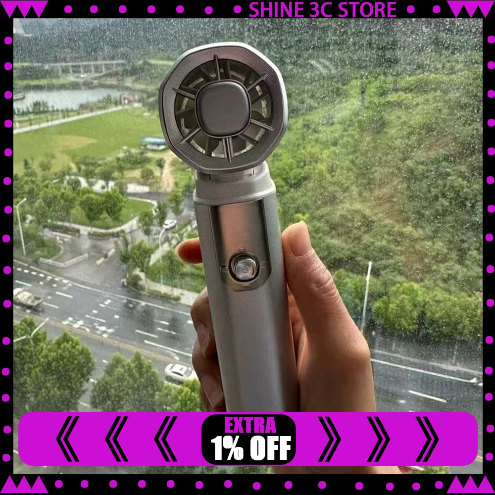 Mave MF138 Handheld Small Fan Semiconductor Refrigeration Handheld Fan High Speed Turbine Motor Light Weight Low Noise Gifts
