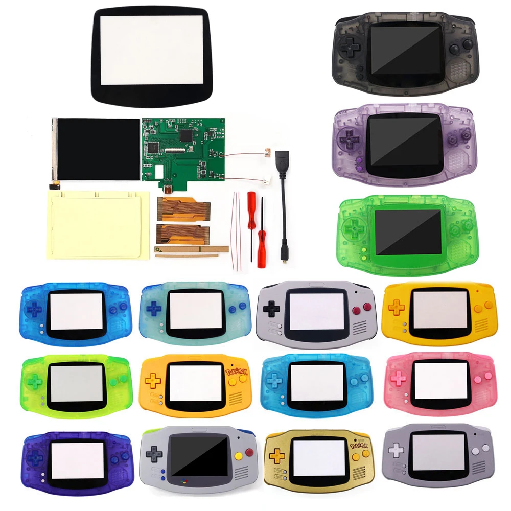 

2023 Newest Retro Pixel GBA V2 IPS TV LCD kit With HDMI Output For Gameboy Advance IPS Backlight Brightness LCD Pre-cut Shell